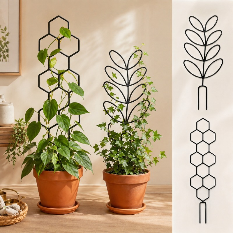 Indoor Herb Garden - 2/4개 식물 지지대 고정 프레임 격자형