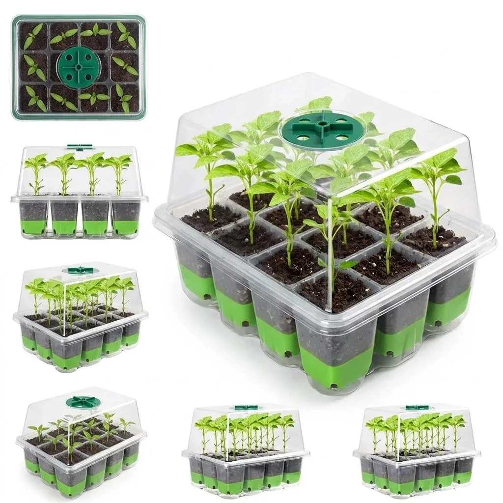 투명 덮개와 조절 가능한 습도 조절 기능이 있는 12구 - Seed Starter Tray 리뷰 및 가격