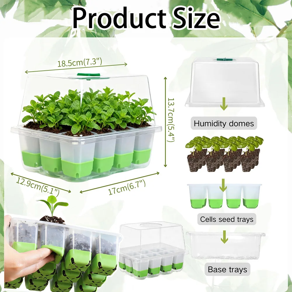 투명 덮개와 조절 가능한 습도 조절 기능이 있는 12구 - Seed Starter Tray 리뷰 및 가격
