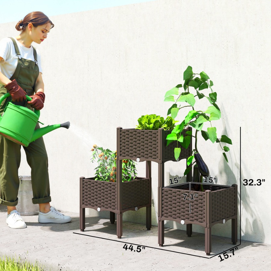 다리가 달린 플라스틱 높이 조절형 화분, 배수구와 마개 - Self Watering Planter 리뷰 및 가격