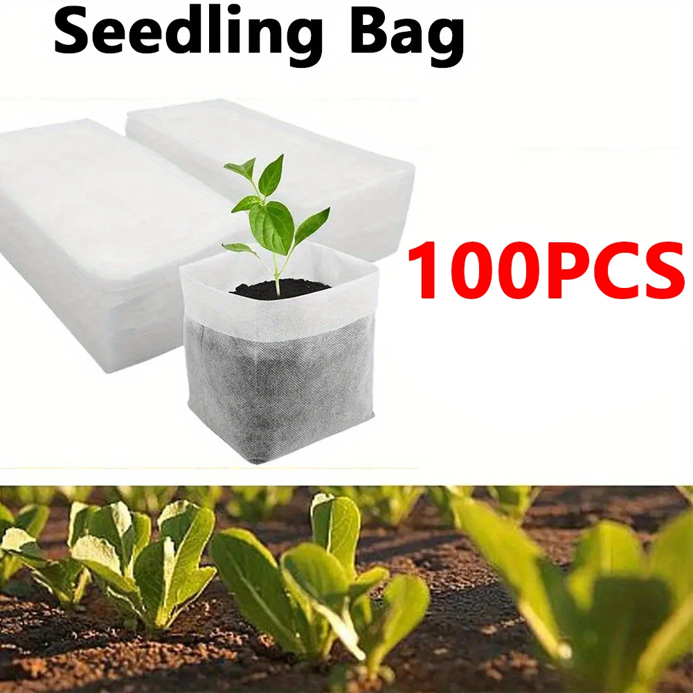100pcs 생분해 성 씨앗 보육 가방, 부직포 식물  - Seed Starter Tray 리뷰 및 가격