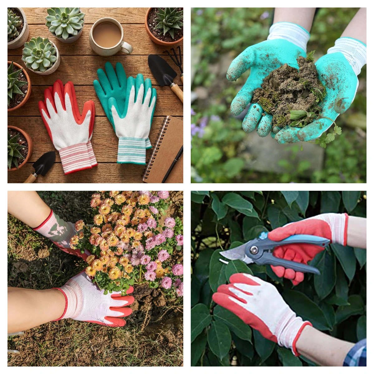 여성용 남성용 정원 장갑 통기성 고무 코팅 야드 정원  - Garden Gloves 리뷰 및 가격