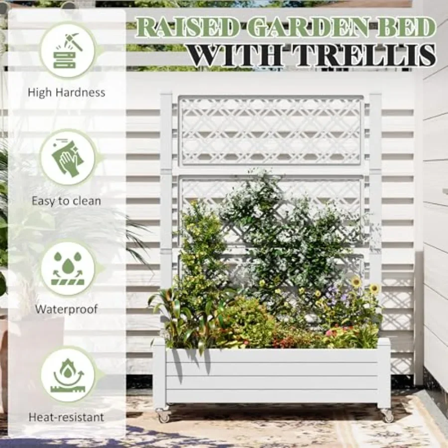 격자형 지붕이 있는 농경용 화단, 자동 급수 기능이 있 - Self Watering Planter 리뷰 및 가격