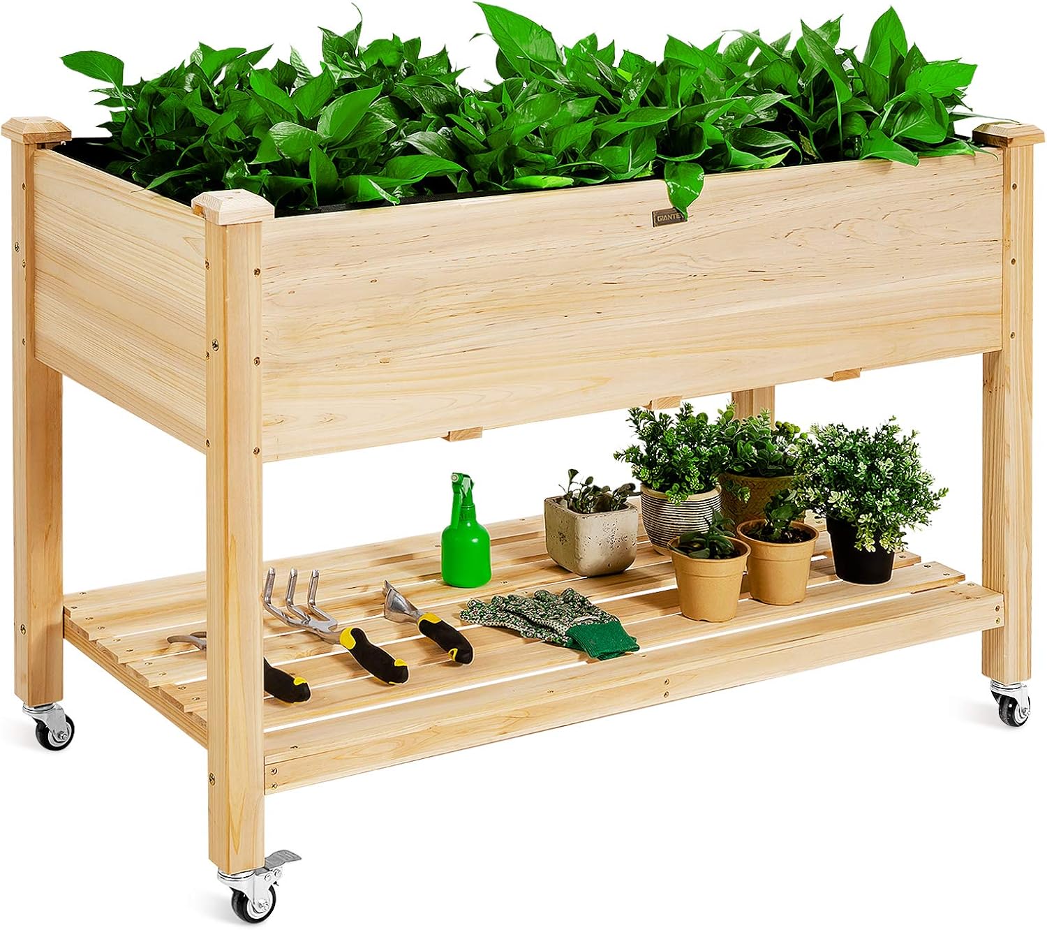 바퀴 달린 나무 재질의 높이 조절 가능한 정원용 화분, - Raised Garden Bed 리뷰 및 가격