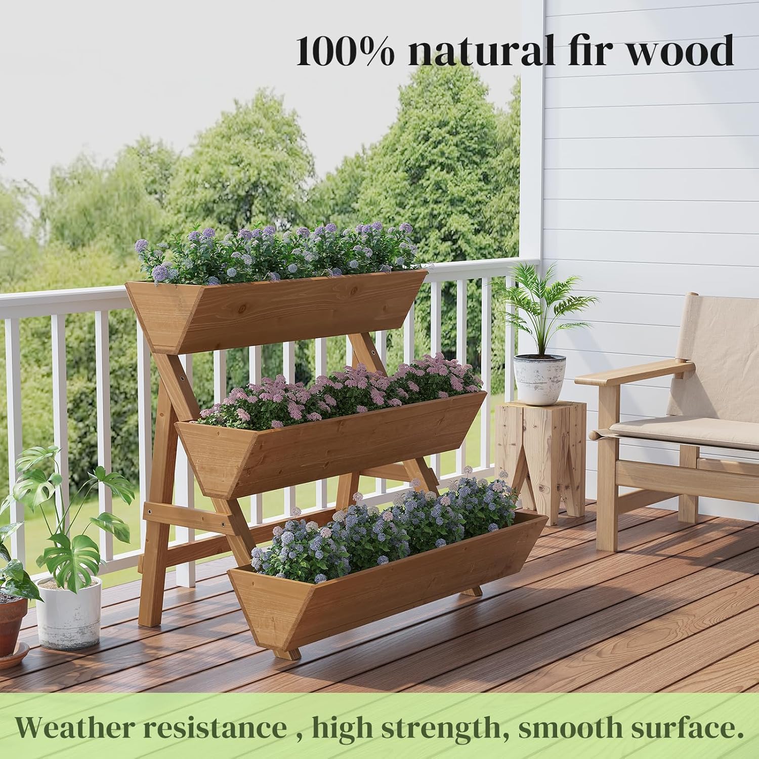 파티오 및 발코니 정원 가꾸기, 나무, 갈색 - 3단  - Raised Garden Bed 리뷰 및 가격