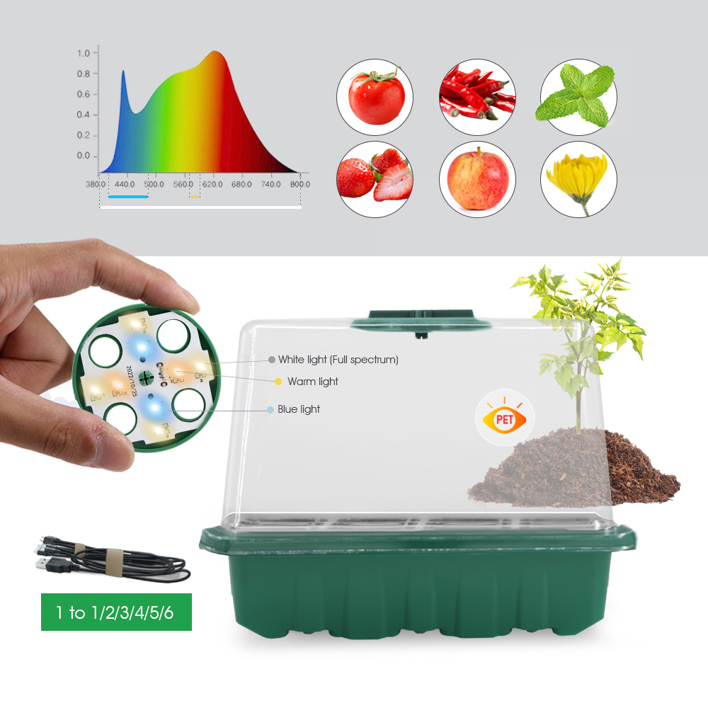 성장 빛 식물 씨앗 스타터 트레이와 LED 보육 냄비  - Seed Starter Tray 리뷰 및 가격