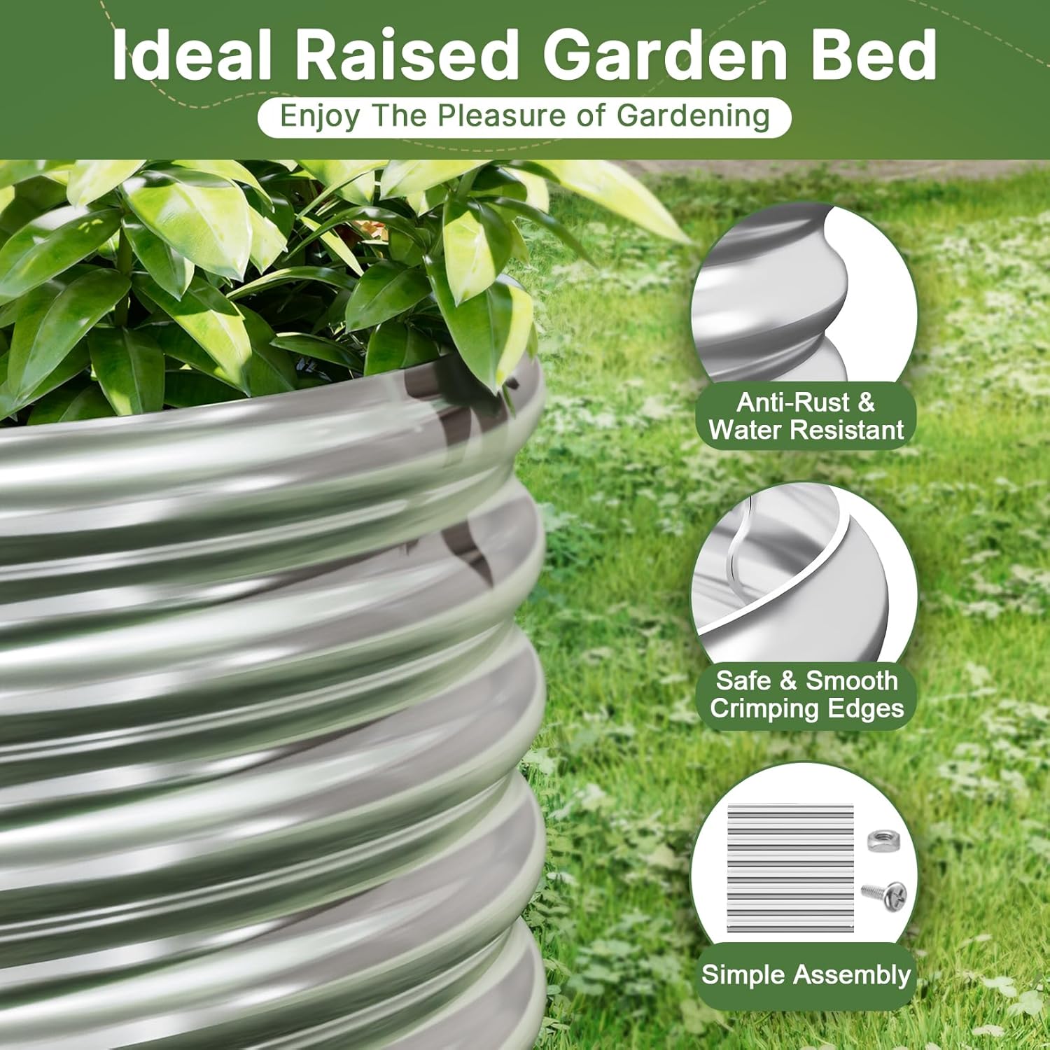 야외 정원 가꾸기용 2개의 8x3x1.5피트 아연 도금 - Raised Garden Bed 리뷰 및 가격