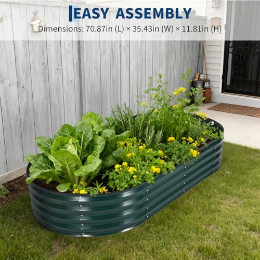덮개가 있는 야외용 아연 도금 강철 재질의 높이 조절형 - Raised Garden Bed 리뷰 및 가격